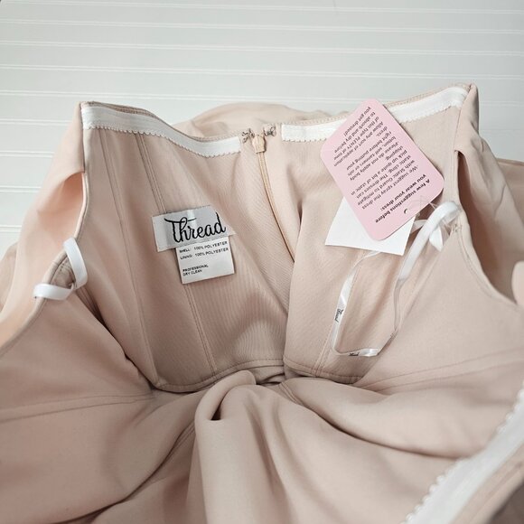 Thread Women's Cameo Off The Shoulder Draped Neck Chiffon Dress Size 10R NWT - Picture 12 of 15